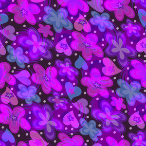 透明的花卉元素与现代紫色背景