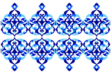 设计色调的蓝色奥斯曼图案系列三