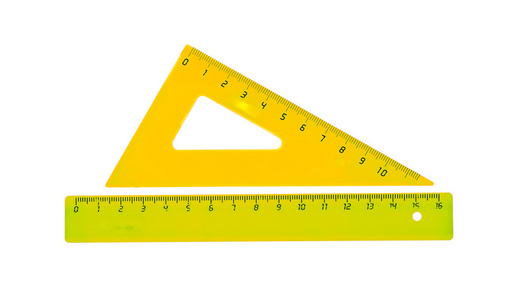 黄线和孤立在白色背景上的三角形
