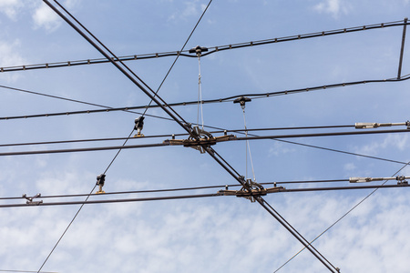 电车无轨电车电力电缆线路照片