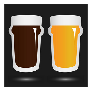 带字母啤酒菜单的矢量容积啤酒杯
