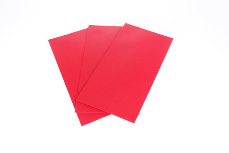 孤立的礼物白色背景上的红色信封