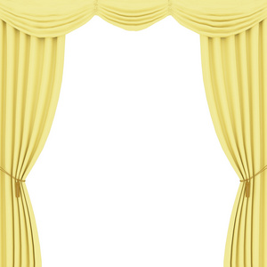 黄色窗帘图片-黄色窗帘素材-黄色窗帘插画-摄图新视界
