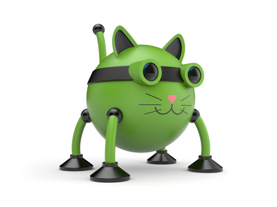 绿色的猫型机器人图片
