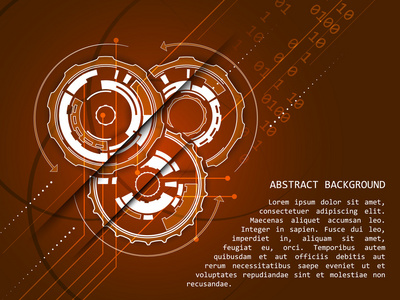 抽象的技术背景与齿轮图案，矢量图