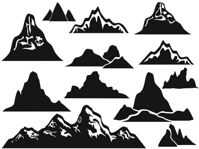 组的山剪影照片