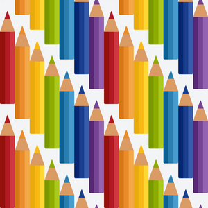 彩色的彩虹铅笔无缝模式
