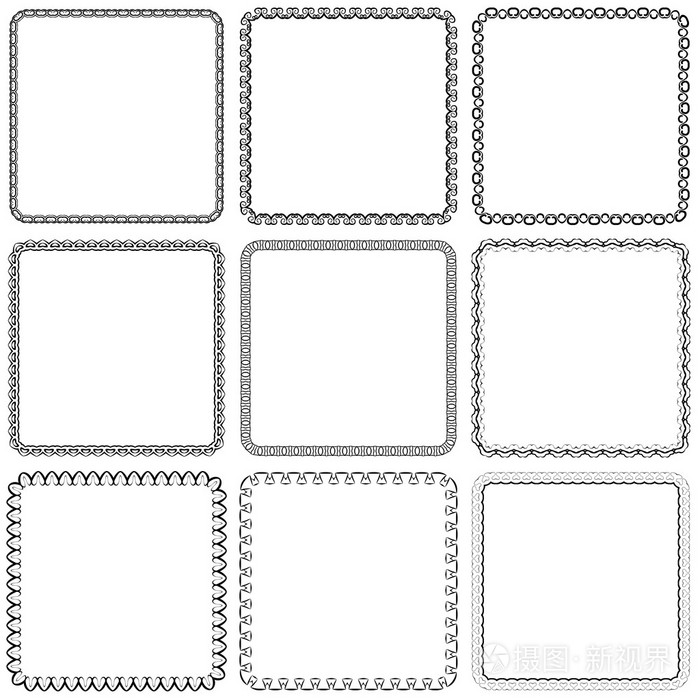 九广场观赏画框.白底黑