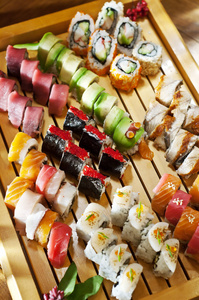 装饰组成寿司，日式海鲜