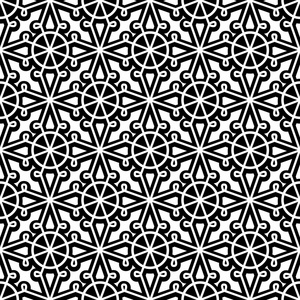 单色镂空欧式花纹图案黑色和白色的花边图案照片