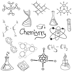 用公式在白色的化学符号.矢量图照片