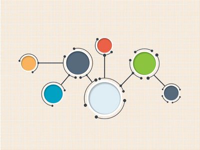抽象的分子和通信技术，集成圈子与空白空间为您的设计。矢量图全球社交媒体概念。浅灰色的颜色背景