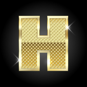矢量金属金色字母 H