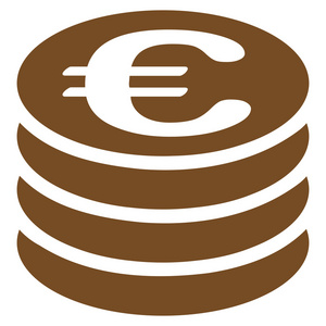 从欧元银行设置双色硬币列图标