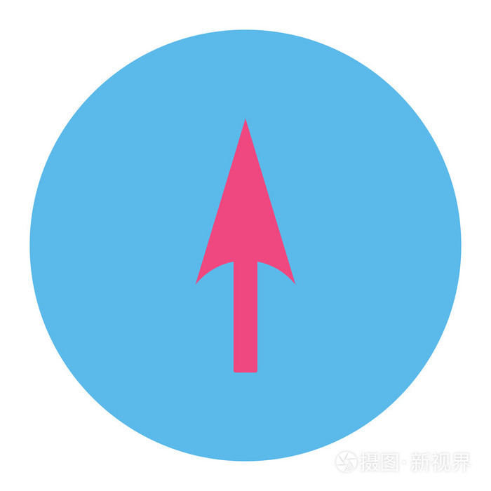箭头轴 y 平面粉红色和蓝色圆形按钮
