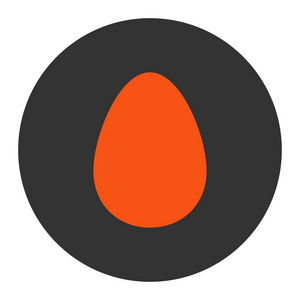 蛋平橙色和灰色颜色圆形按钮