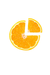 切片隔离在白色背景上的橙色水果