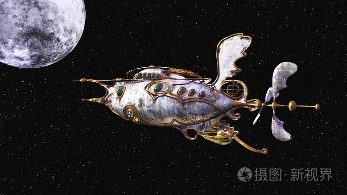 一艘宇宙飞船 3d cg 渲染