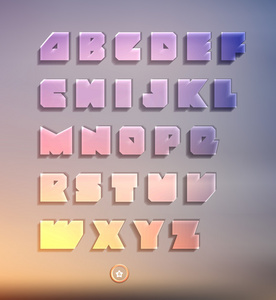 透明的三维字母集