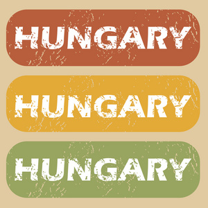 老式的匈牙利邮票集