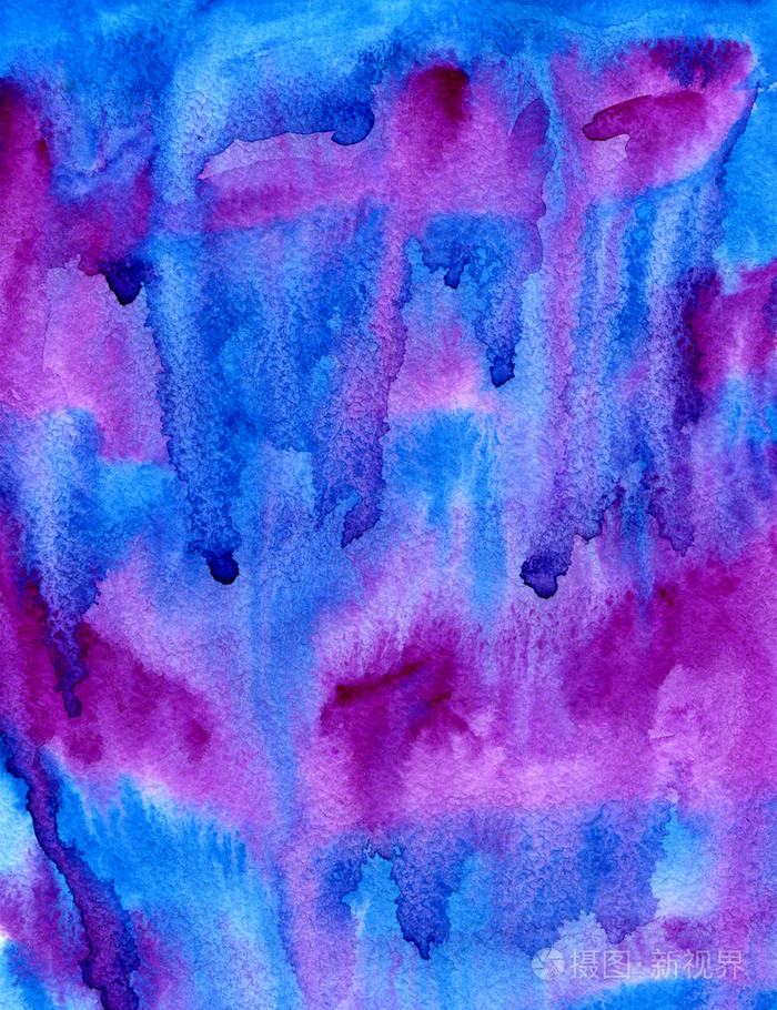 抽象的液体蓝色和紫色的水彩背景