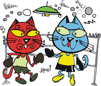 黑白卡通猫咪图片图片大全