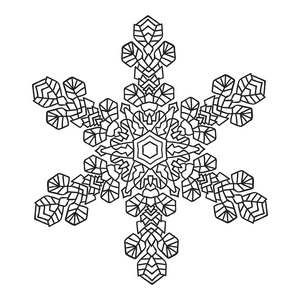 手绘涂鸦天然雪花。Zentangle 曼荼罗风格