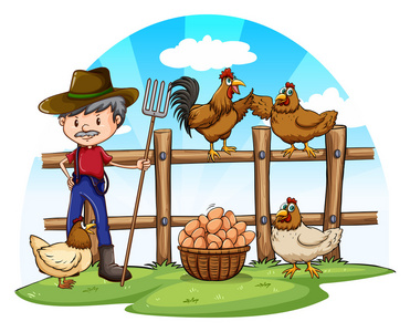 养鸡专业户鸡蛋照片