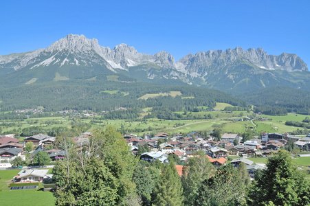 罩，Kaisergebirge 山，怀尔德 Kaiser，阿尔卑斯山，Tirol 奥地利