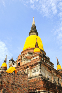 老的寺庙建筑 扫管笏艾 Chai Mongkol 在大城府，临屋区