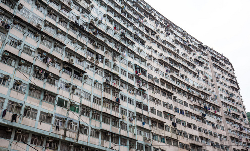 发现 hong 香港-拥挤和旧住房照片