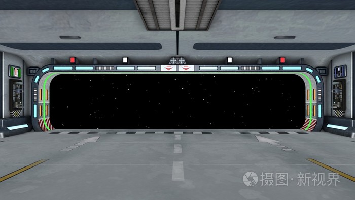 3dcg渲染的宇宙飞船门