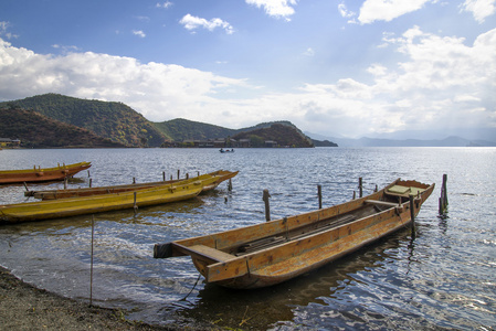 在中国泸沽湖木湖