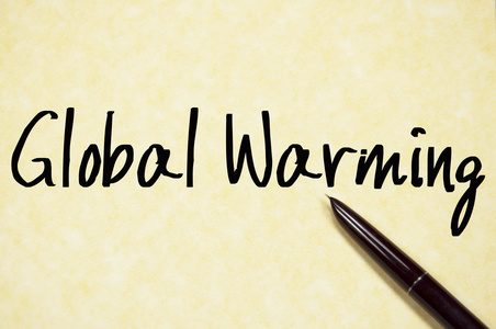 全球变暖文本写在纸上