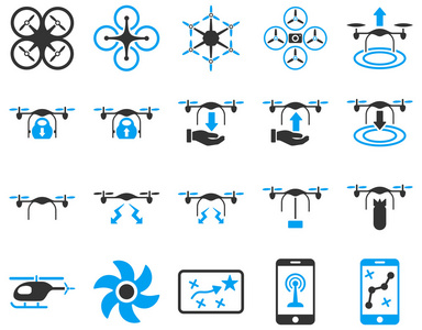 空气无人机和 quadcopter 工具图标