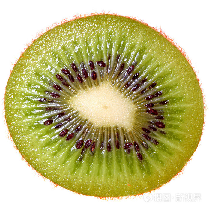 成熟的猕猴桃切密切起来顶视图