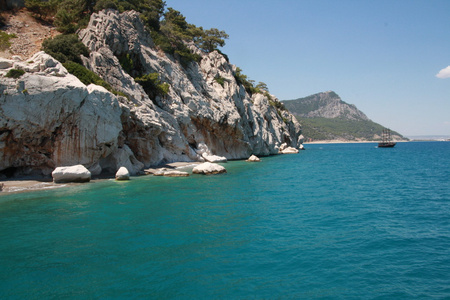 地中海的海滩和悬崖