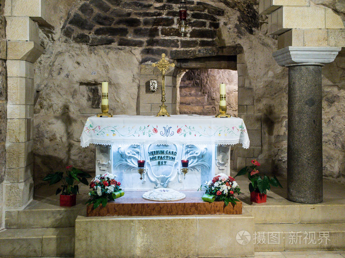 拿撒勒，以色列 2015 年 7 月 8 日里面的 Annunc 大教堂