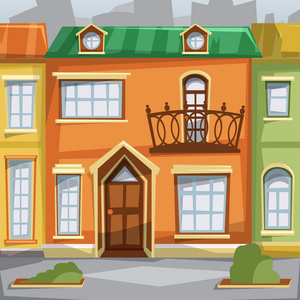 矢量图无缝模式与城市房屋外墙.卡通矢量图无缝模式与城市房屋外墙.