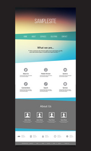 一页网站模板模糊设计图片