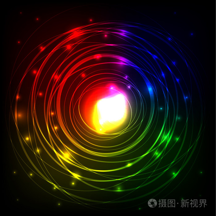 抽象彩色发光圆背景