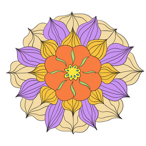 无缝模式与五颜六色的花。矢量