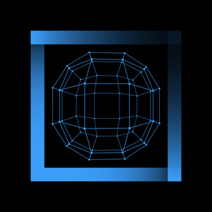 网格多边形背景。线条和点的范围。球线的连接点。分子格。多边形的结构网格