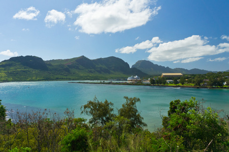 美丽的景色的 Nawiliwili，考艾岛，夏威夷，美国
