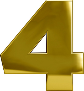大写四黄金四-金属数字 4照片