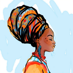 非洲女人的头巾