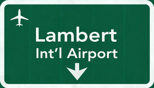 圣 Louis Lambert 美国国际机场公路路标