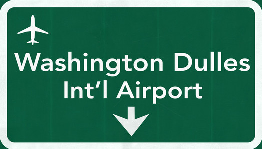 华盛顿 Dc 杜勒斯美国国际机场公路路标