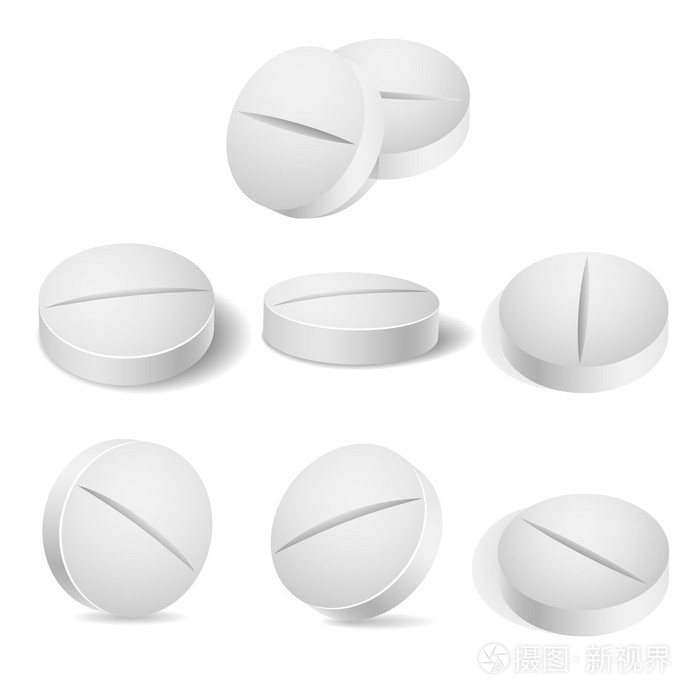 标准片剂, 丸剂矢量集孤立的白色背景上