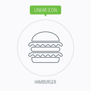 汉堡包图标。快餐食品标志